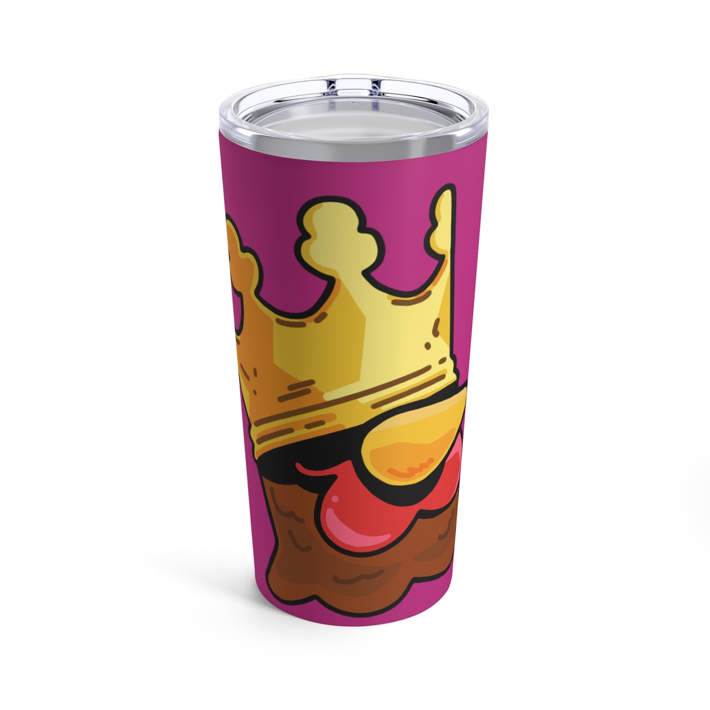 Gravy Fan Art Tumbler 20oz COQ Crown Head (0x420 Shop) on Hot Pink Background