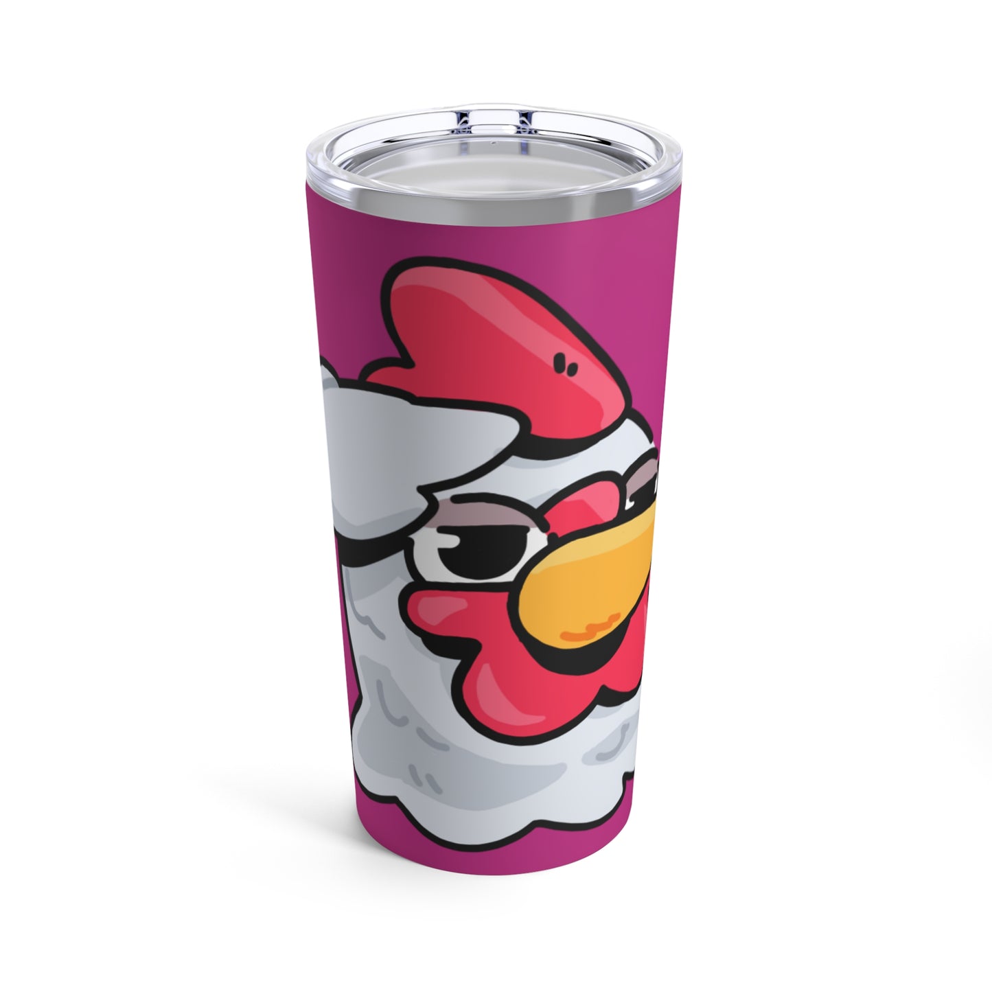 Gravy Fan Art Tumbler 20oz COQ Salute Head (0x420 Shop) on Hot Pink Background