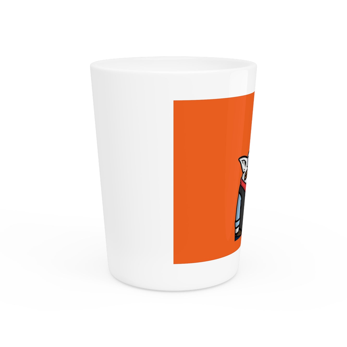 Pepe Portraits Shot Glass on Orange background with Black Numpty Text as signature (0x420 INU Store) # 69 Accessory