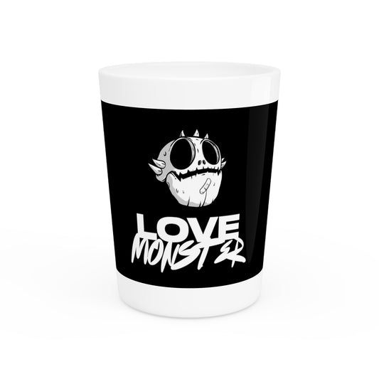 Love Monster Shot Glass Skully Head - White Text Logo