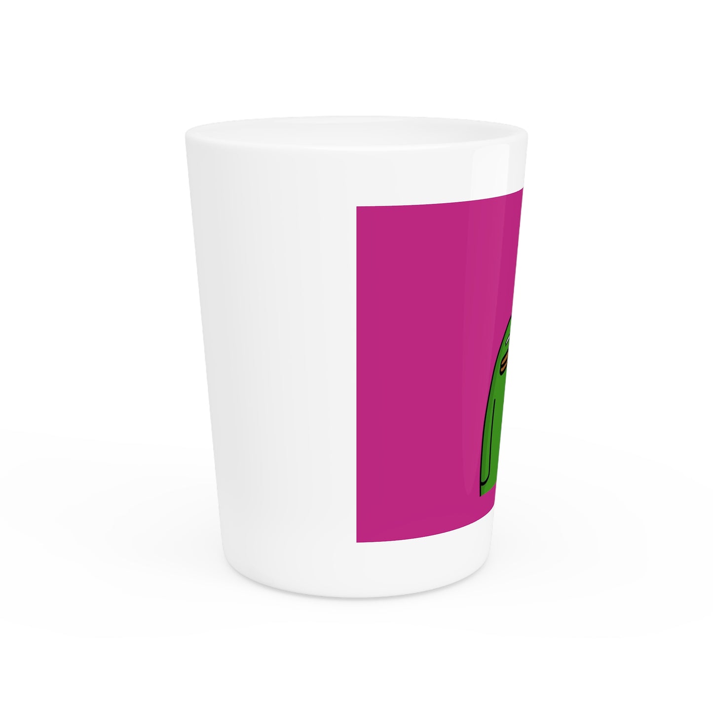 Pepe Portraits Shot Glass on Hot Pink background with Black Numpty Text as signature (0x420 INU Store) #14 by Numpty