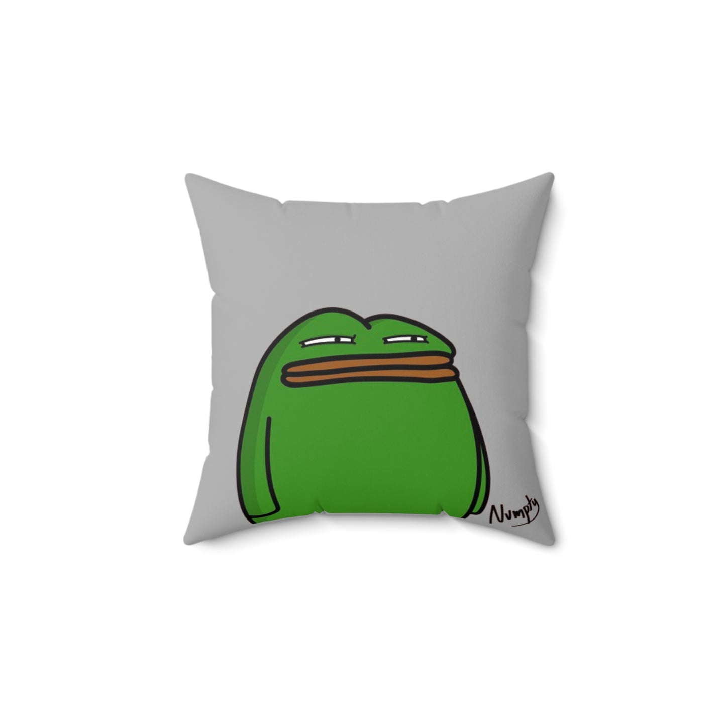 Light Grey Spun Polyester Square Pillow Pepe Portraits signature by Numpty (COQ INU 0x420) #14 by Numpty