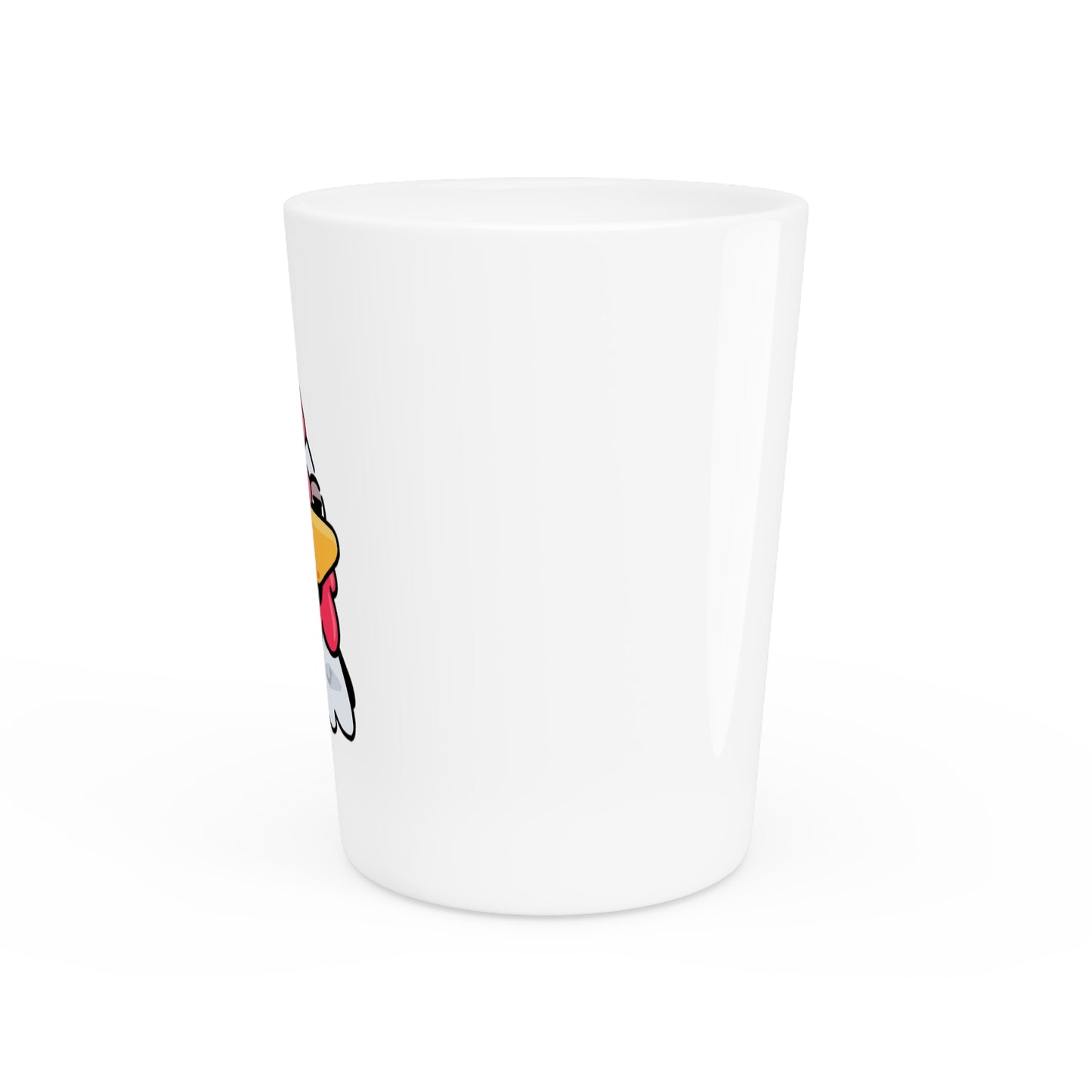 Gravy Fan Art Shot Glass Fan Art COQ Salute Head on White background (0x420 INU Store)