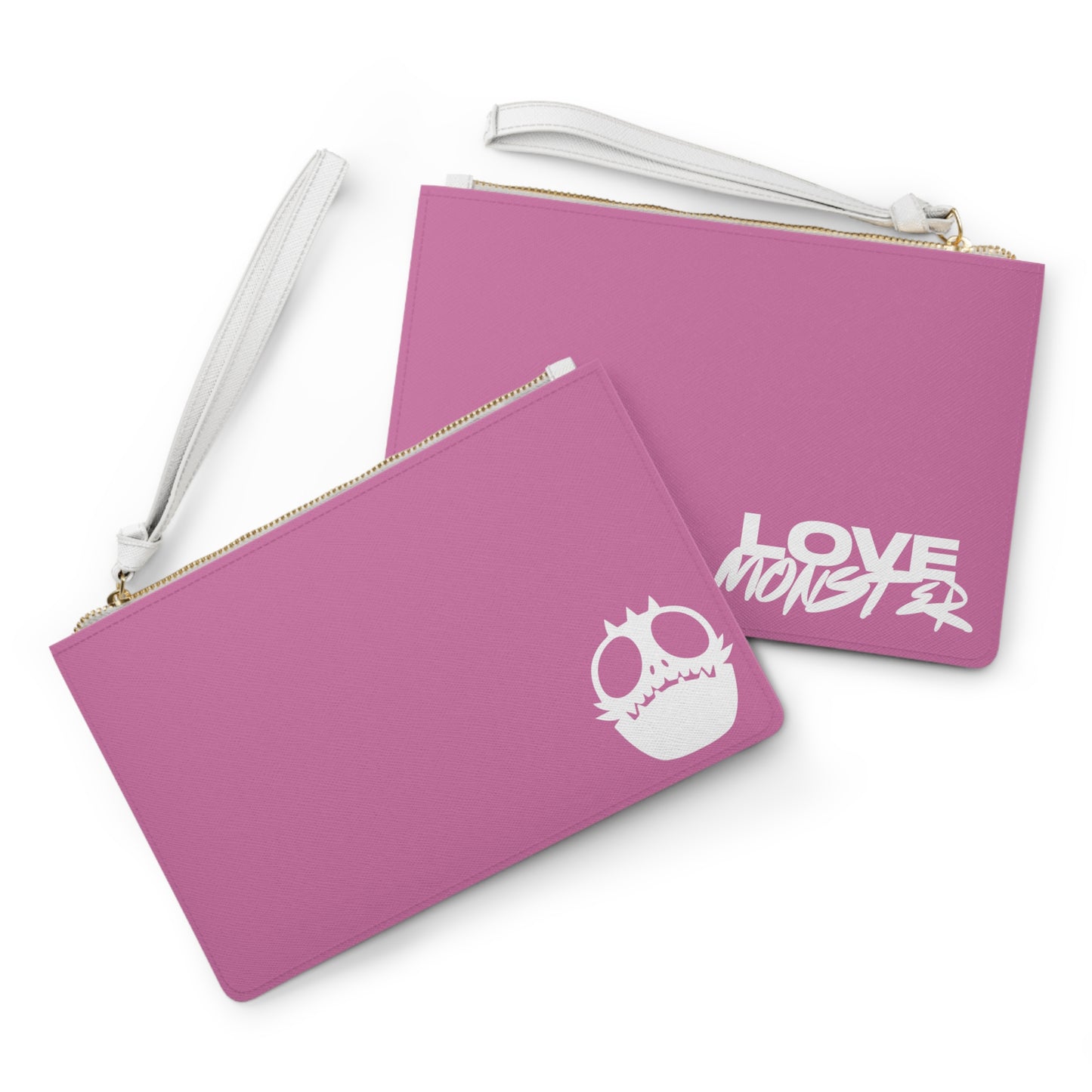 Love Monster Clutch Bag White Text Logo & Image