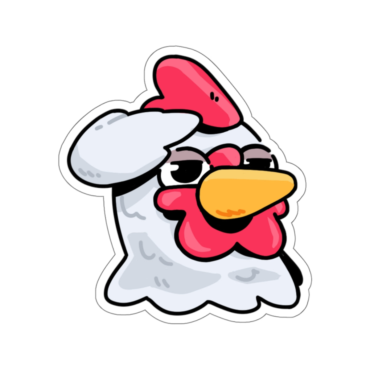 Gravy Fan Art COQ Head Sticker Salute, Funny Chicken (Chikn)