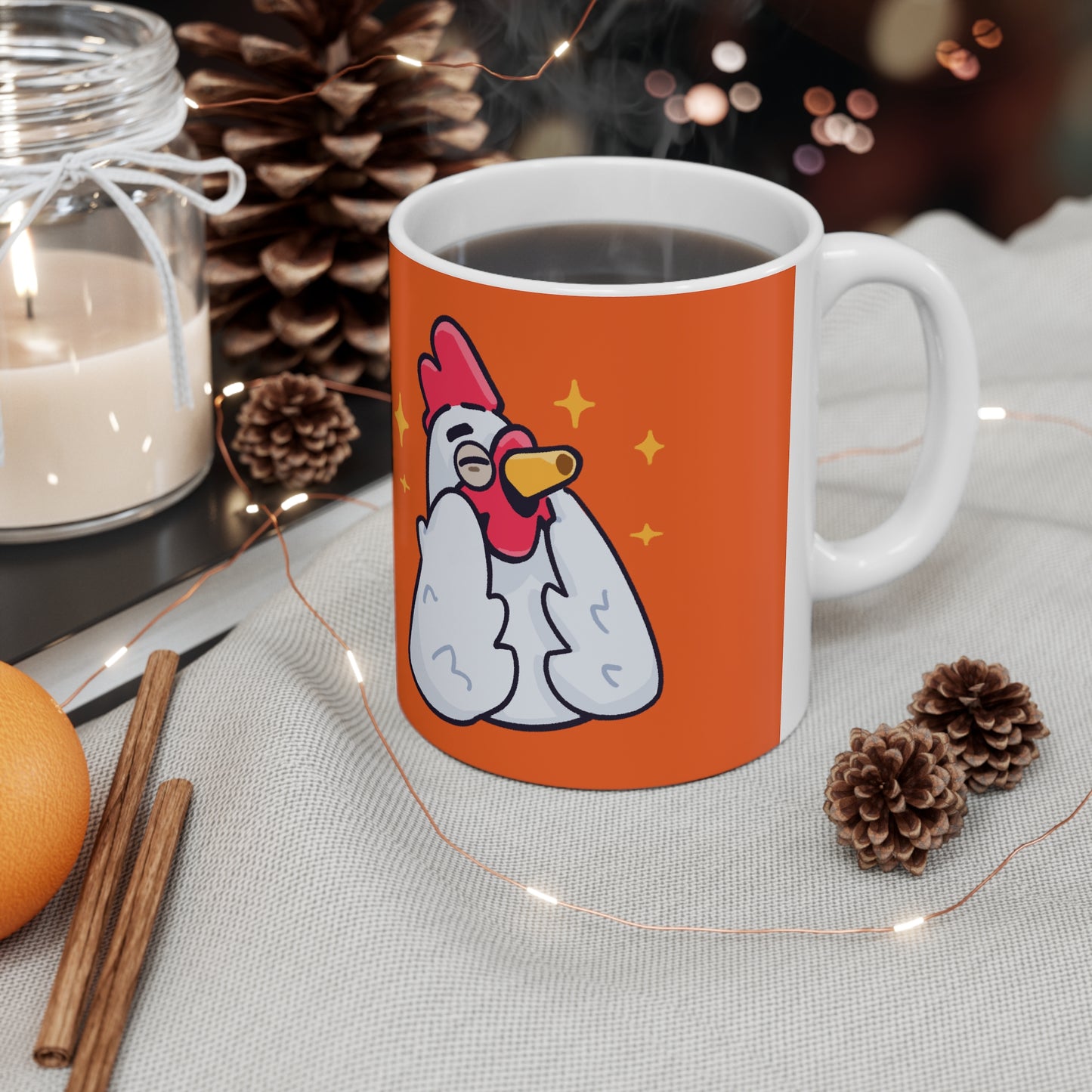 Orange Print Ceramic Mug 11oz #Feels Good by Gravy (COQ INU 0x420 shop)