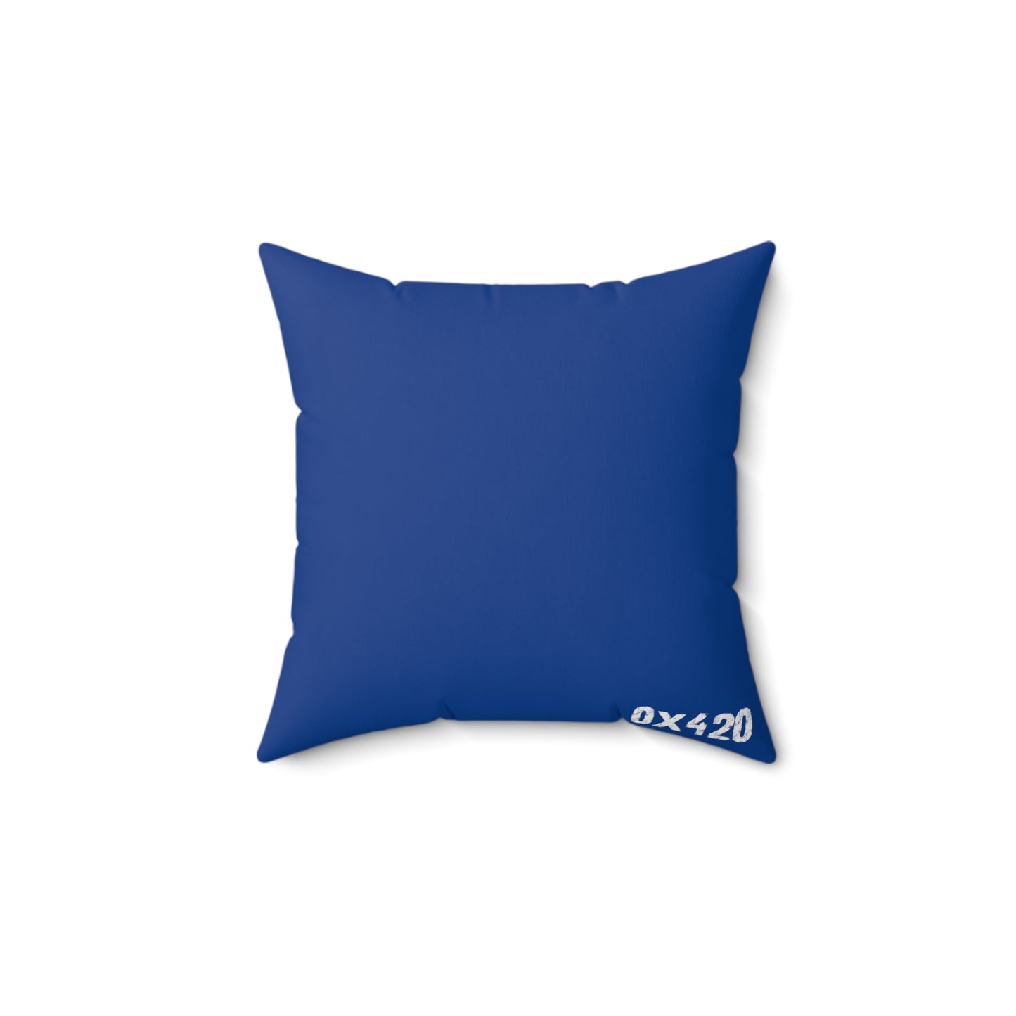 White on Navy Spun Polyester Square Pillow Fan Art by Nifty