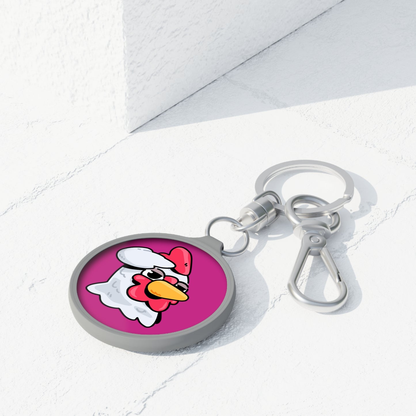 Keyring Tag COQ INU 0x420 Hot Pink back ground COQ Salute by Gravy