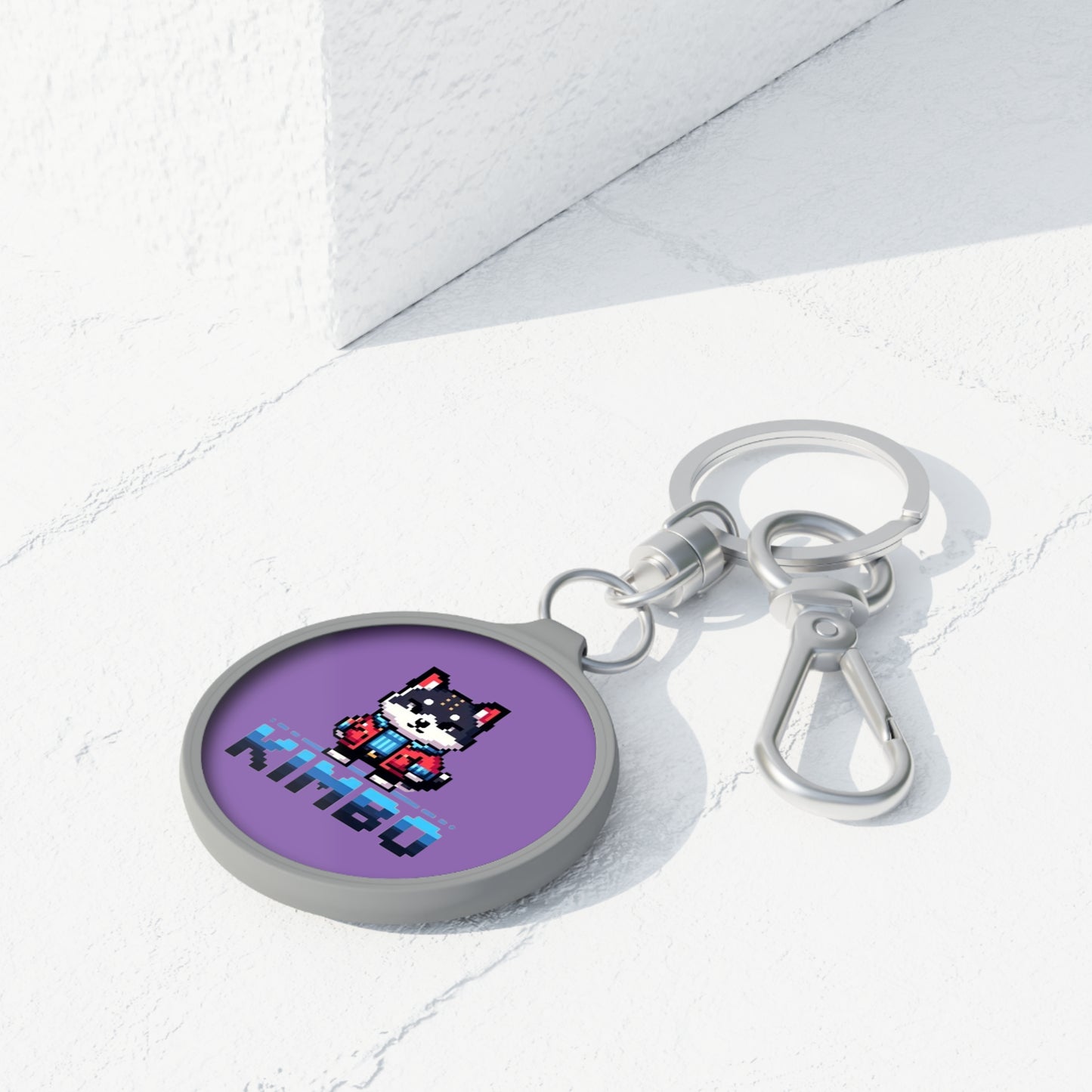 KIMBO Keyring Tag COQ INU 0x420 Purple back ground #KIMBO Blue By Nifty