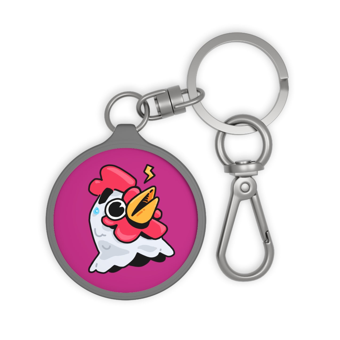 Keyring Tag COQ INU 0x420 Hot Pink back ground COQ Alarmed by Gravy