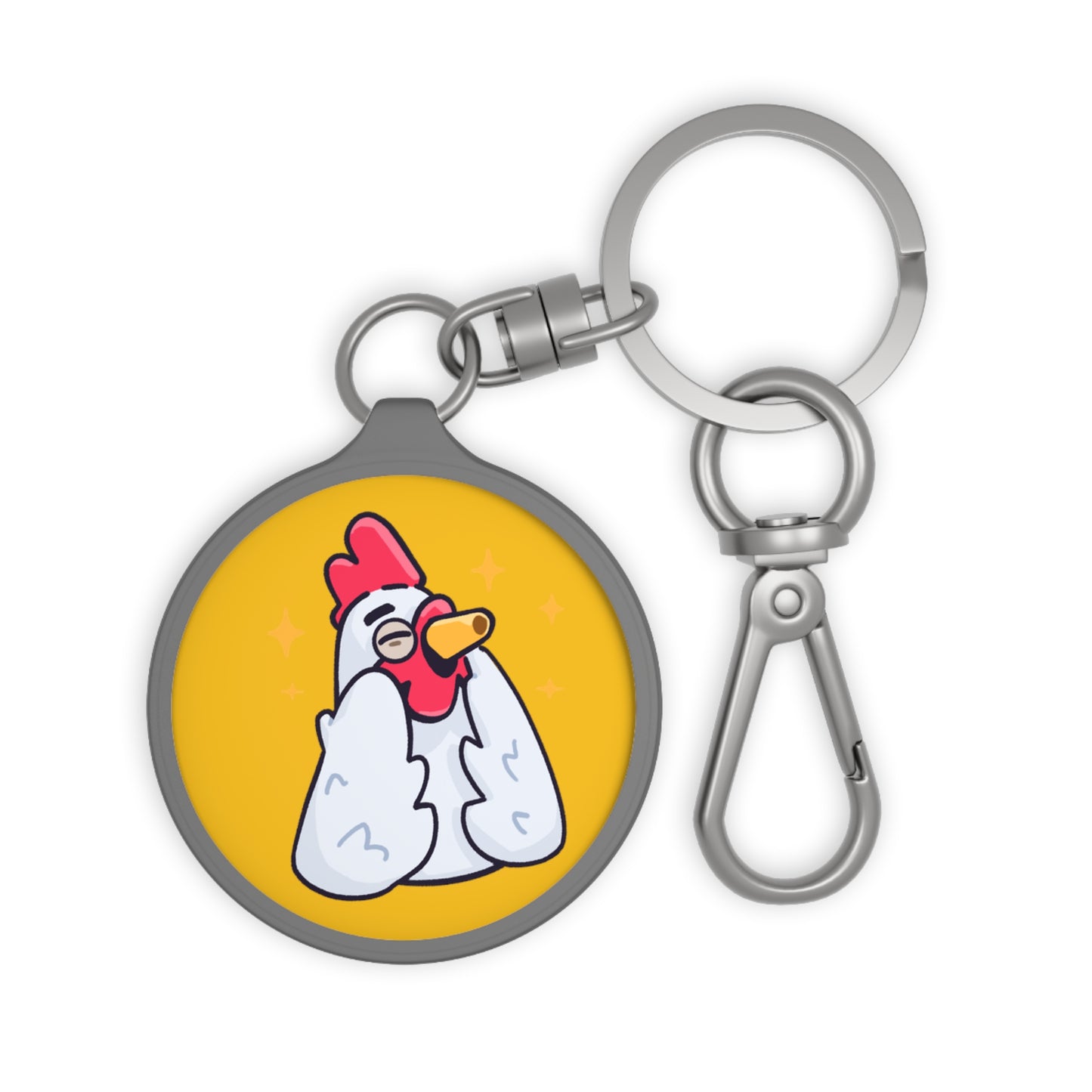 Keyring Tag COQ INU 0x420 Yellow back ground #Feels Good by Gravy