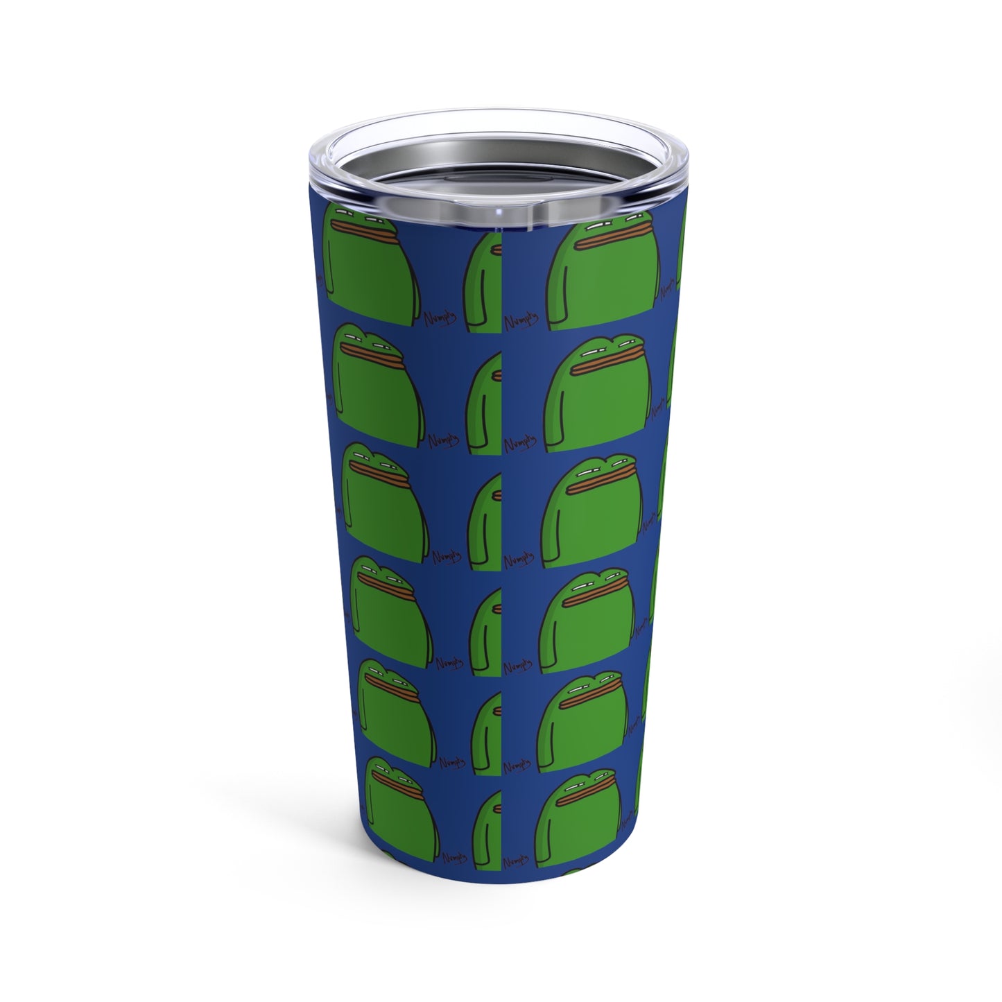 Pepe Portraits Tumbler 20oz COQ INU (0x420 Shop) on Navy Background # Green 14 by Numpty