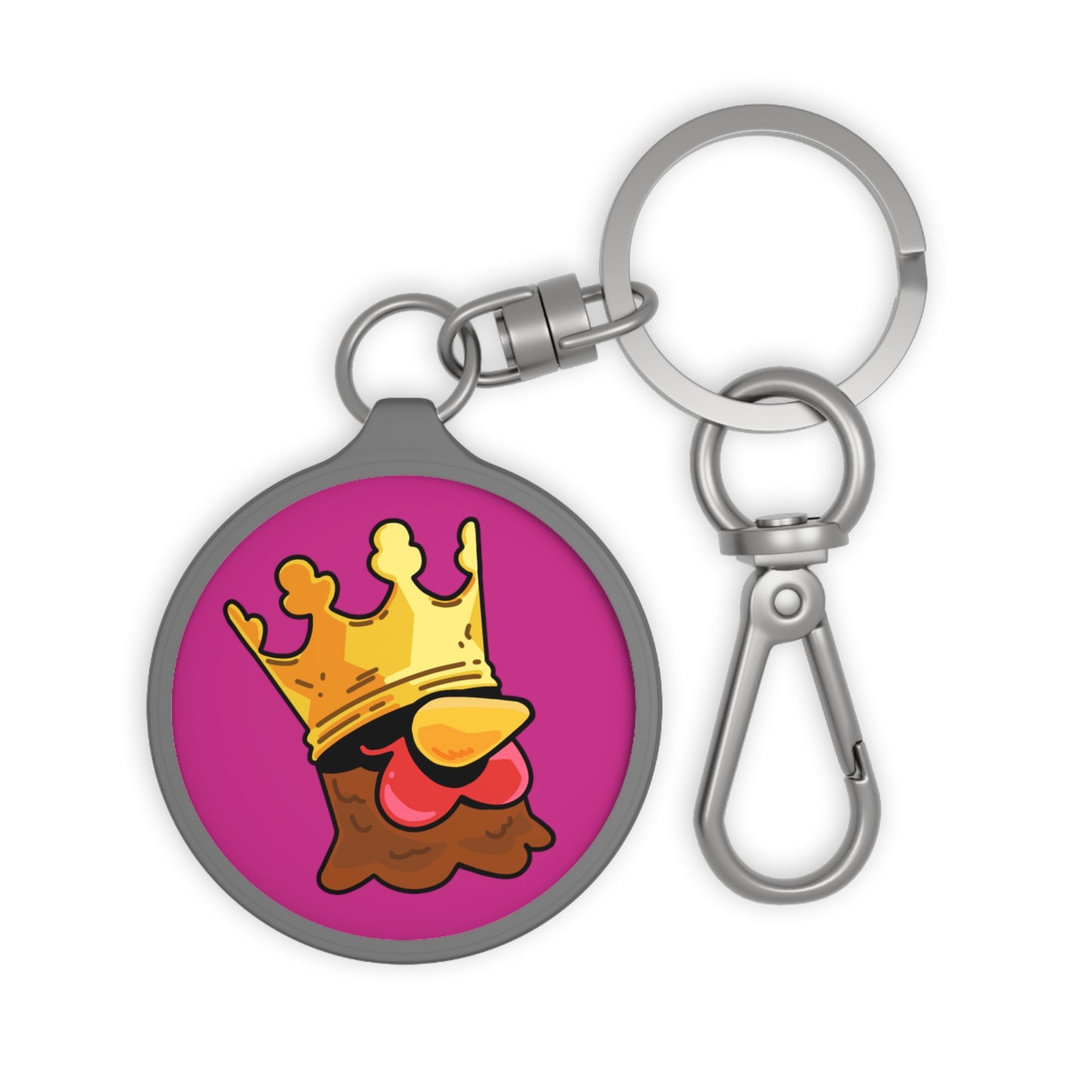 Keyring Tag COQ INU 0x420 Pink back ground COQ head Crown by Gravy