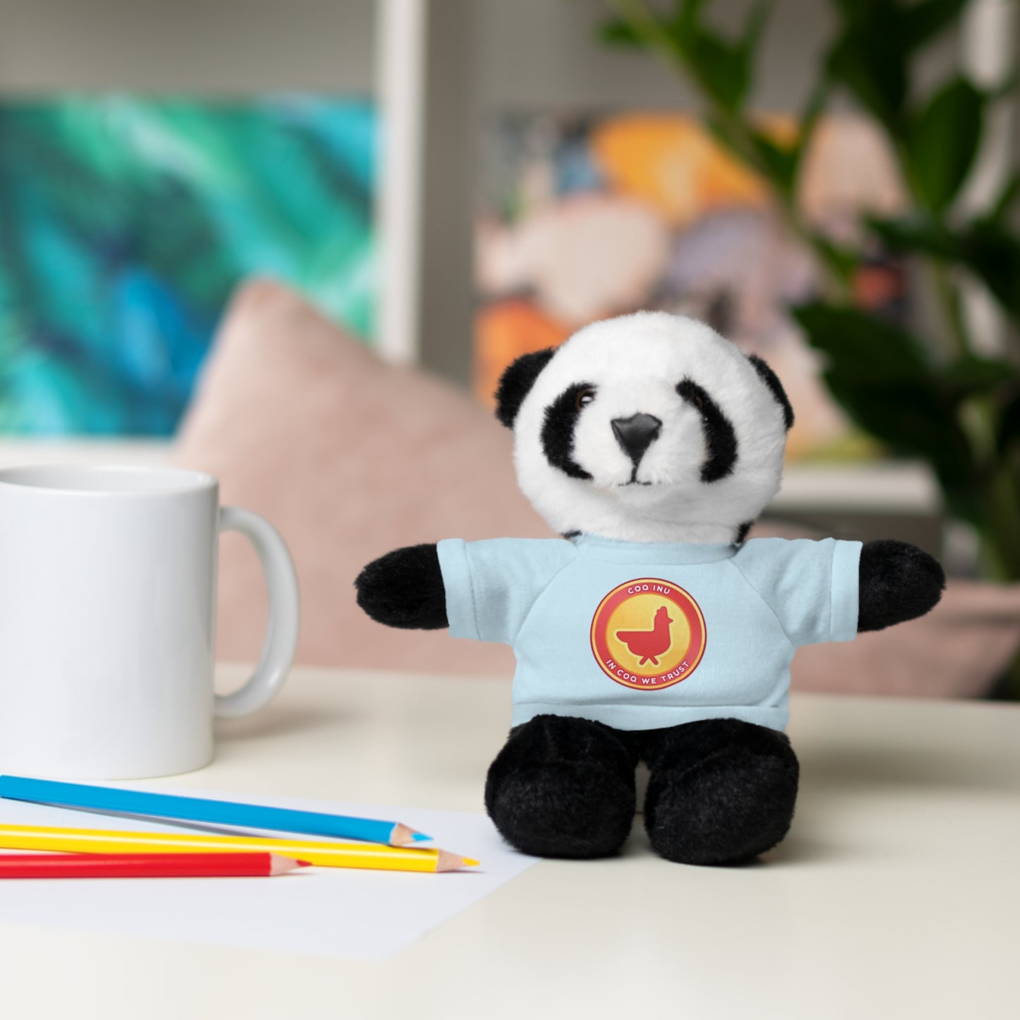 Stuffed Animals with Tee COQ INU Coin Logo print by Nifty