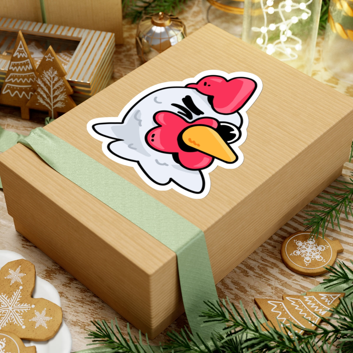 Gravy Fan Art COQ Head Wink Sticker, Funny Chicken (Chikn)