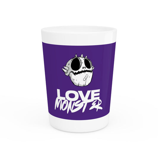 Love Monster Shot Glass Skully Head - White Text Logo