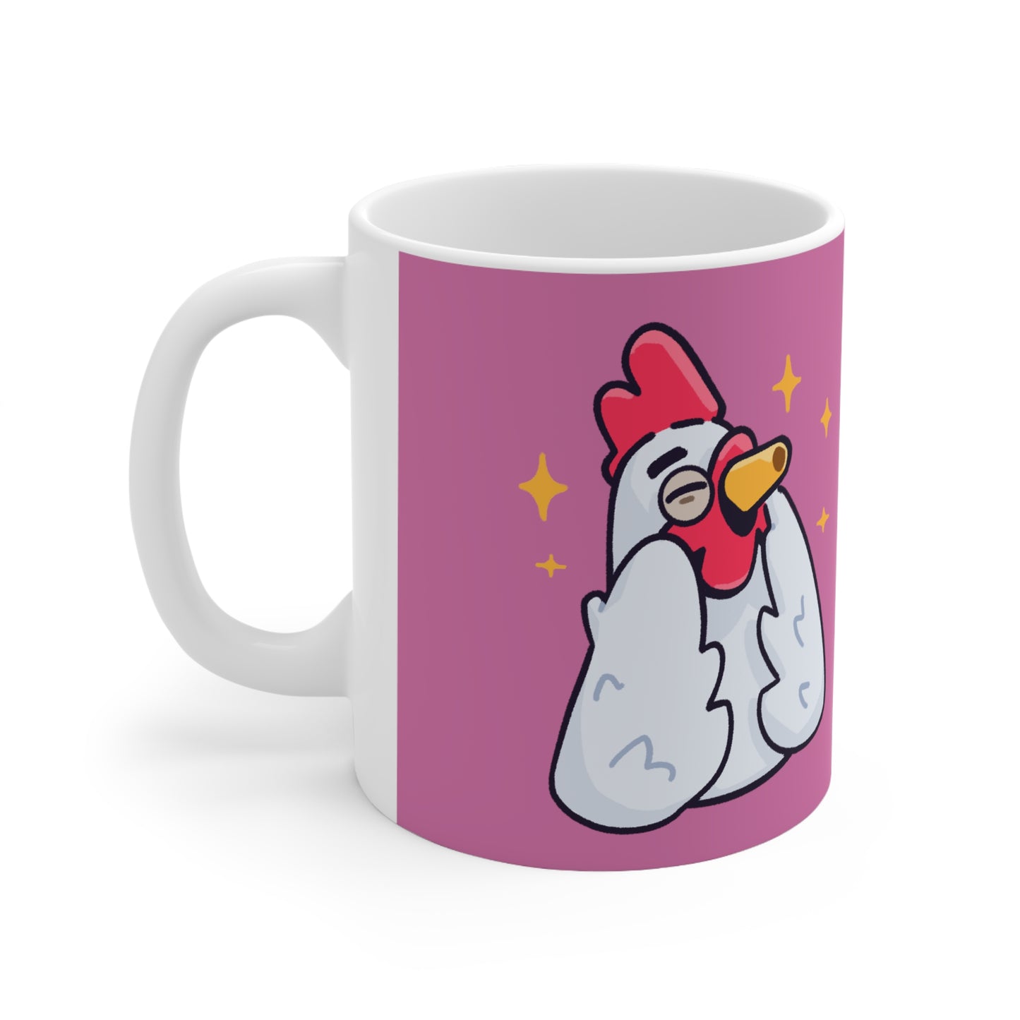 Pink Print Ceramic Mug 11oz #Feels Good by Gravy (COQ INU 0x420 shop)