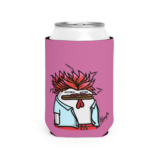 Pink Can Cooler Sleeve COQ INU Pepe Portraits 0x420 Black Text Numpty Signature #2720