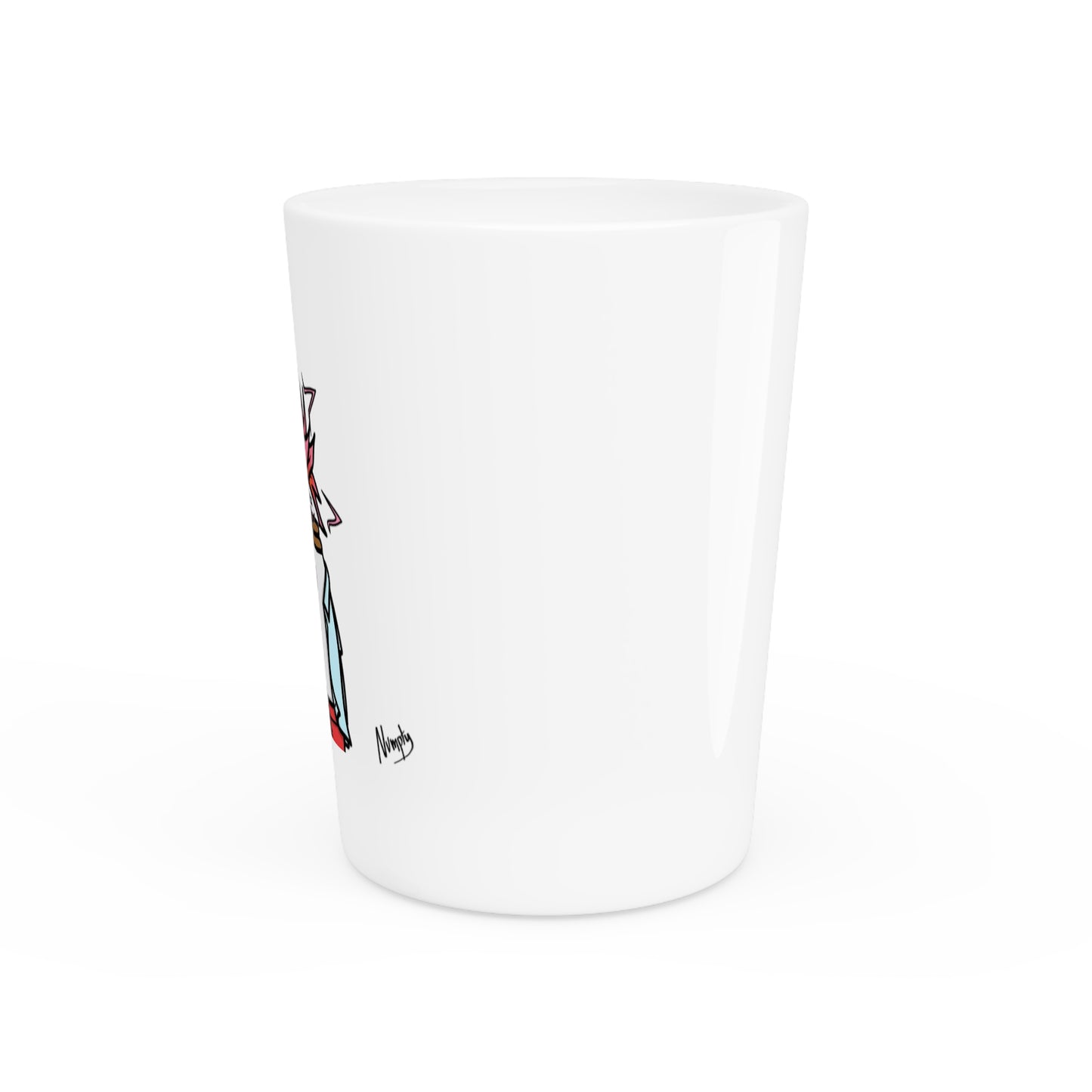 Pepe Portraits Shot Glass on White background with Black Numpty Text as signature (0x420 INU Store) #2720