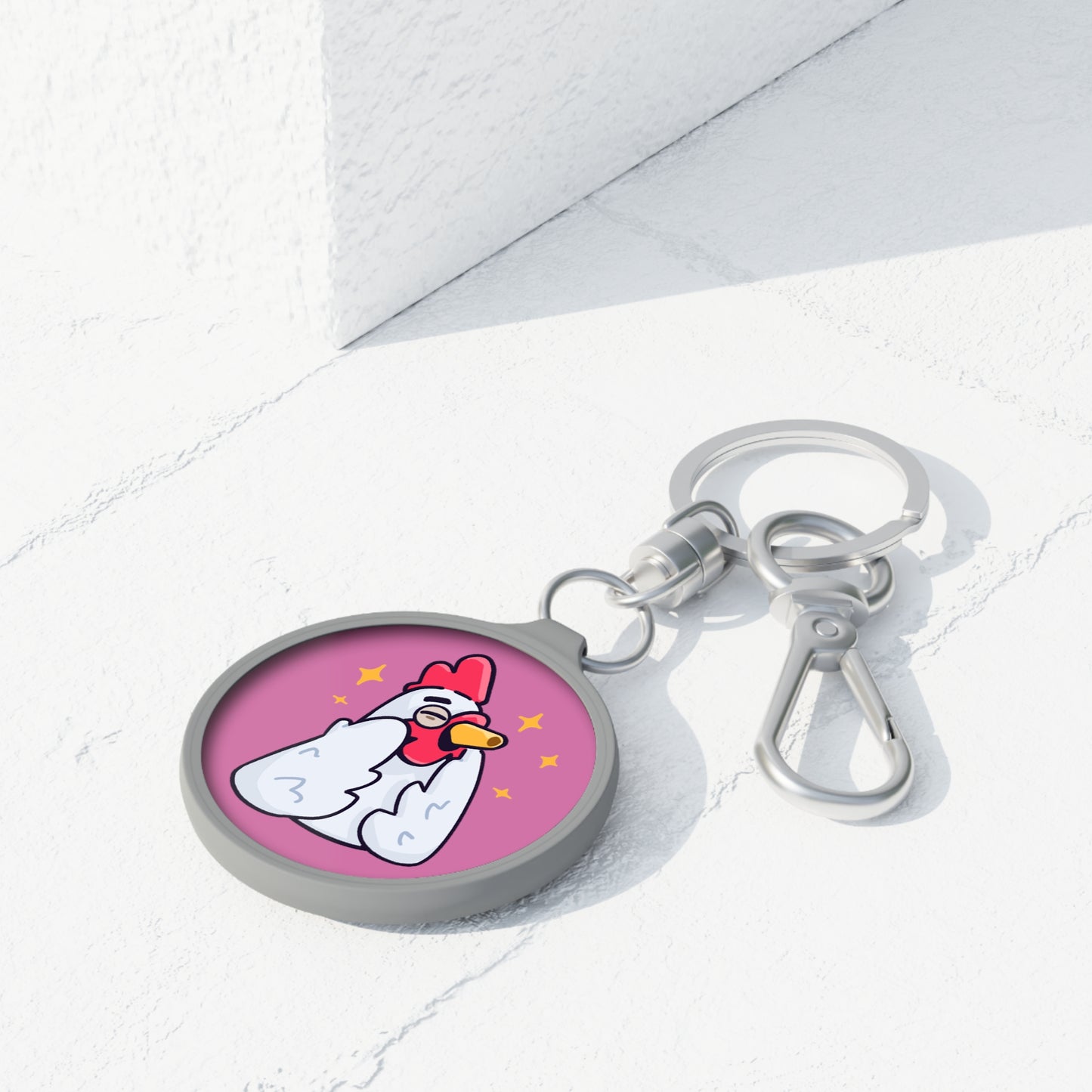 Keyring Tag COQ INU 0x420 Pink back ground #Feels Good by Gravy