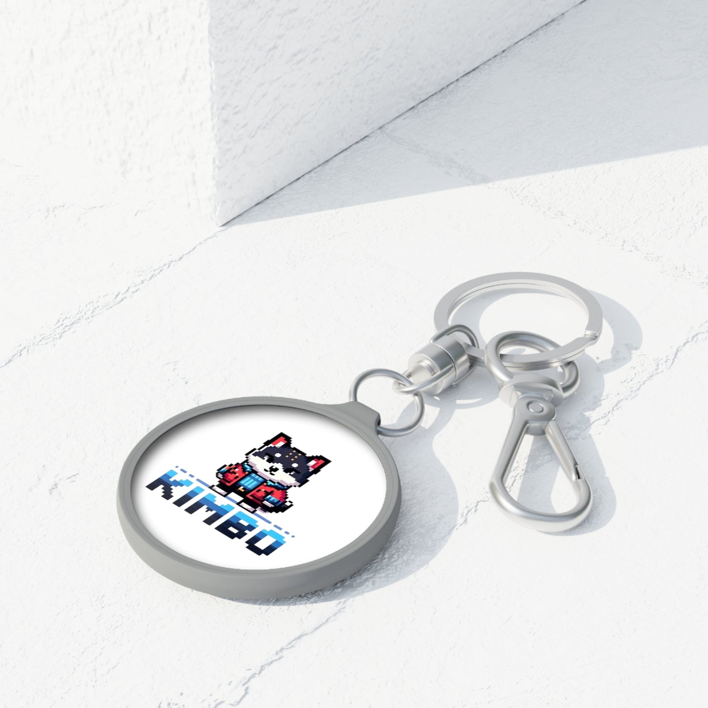 KIMBO Keyring Tag COQ INU 0x420 White back ground #KIMBO Blue By Nifty