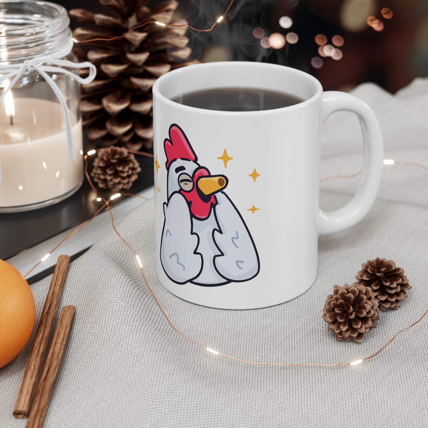 White Ceramic Mug 11oz #Feels Good by Gravy (COQ INU 0x420 shop)