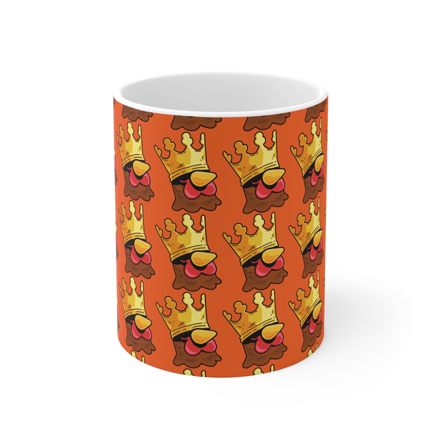 Gravy Crown Head Fan Art with Black Text; COQ INU 0x420 Orange Print Ceramic Mug 11oz