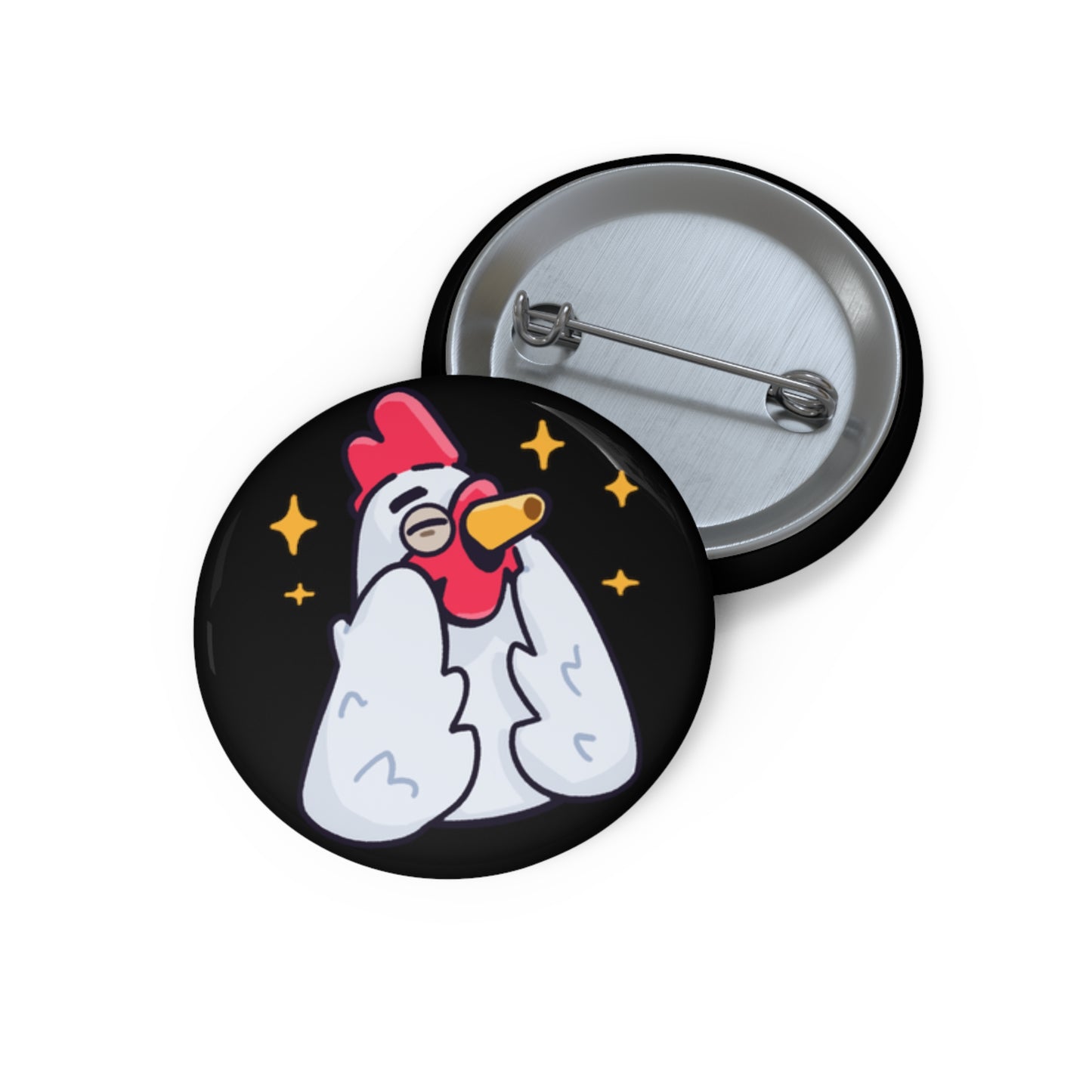 COQ INU Feels Good COQ Head Pin Buttons By Gravy #COQ INU Pin Funny Chicken (Chikn)