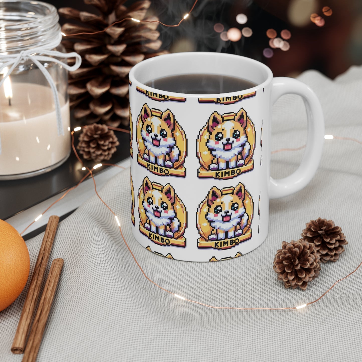 KIMBO White Ceramic Mug 11oz #KIMBO Gold By Nifty (COQ INU 0x420 shop)