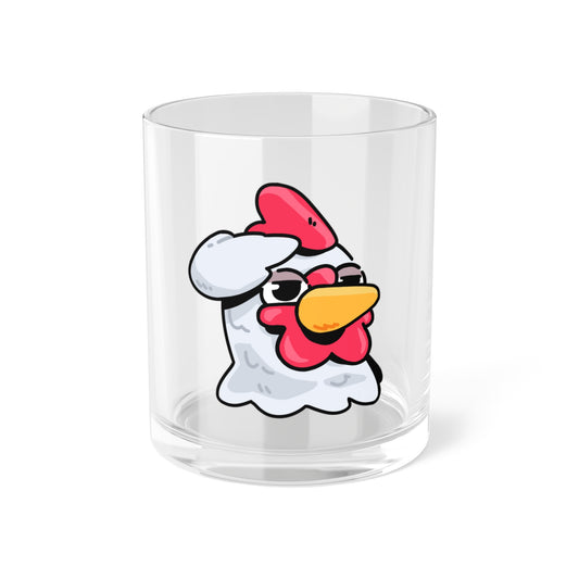 Gravy Fan Art Bar Glass COQ Head Salute, Funny Chicken (Chikn)