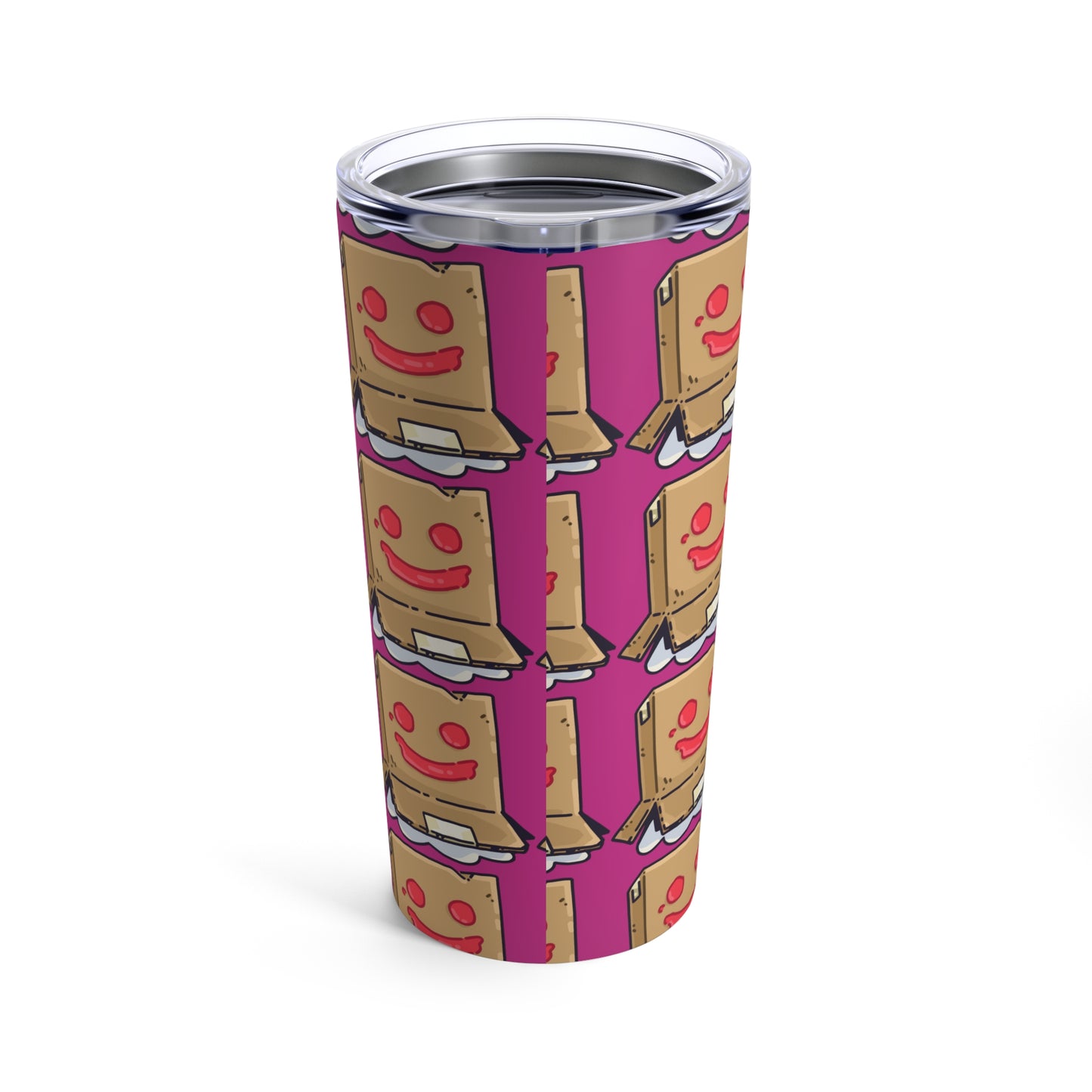 Gravy Fan Art Tumbler 20oz COQ Box Head (0x420 Shop) on Hot Pink Background