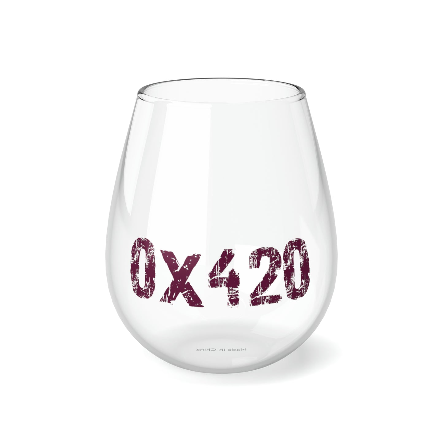 0x420 Purple COQ INU Stemless Wine Glass, 11.75oz by Nifty