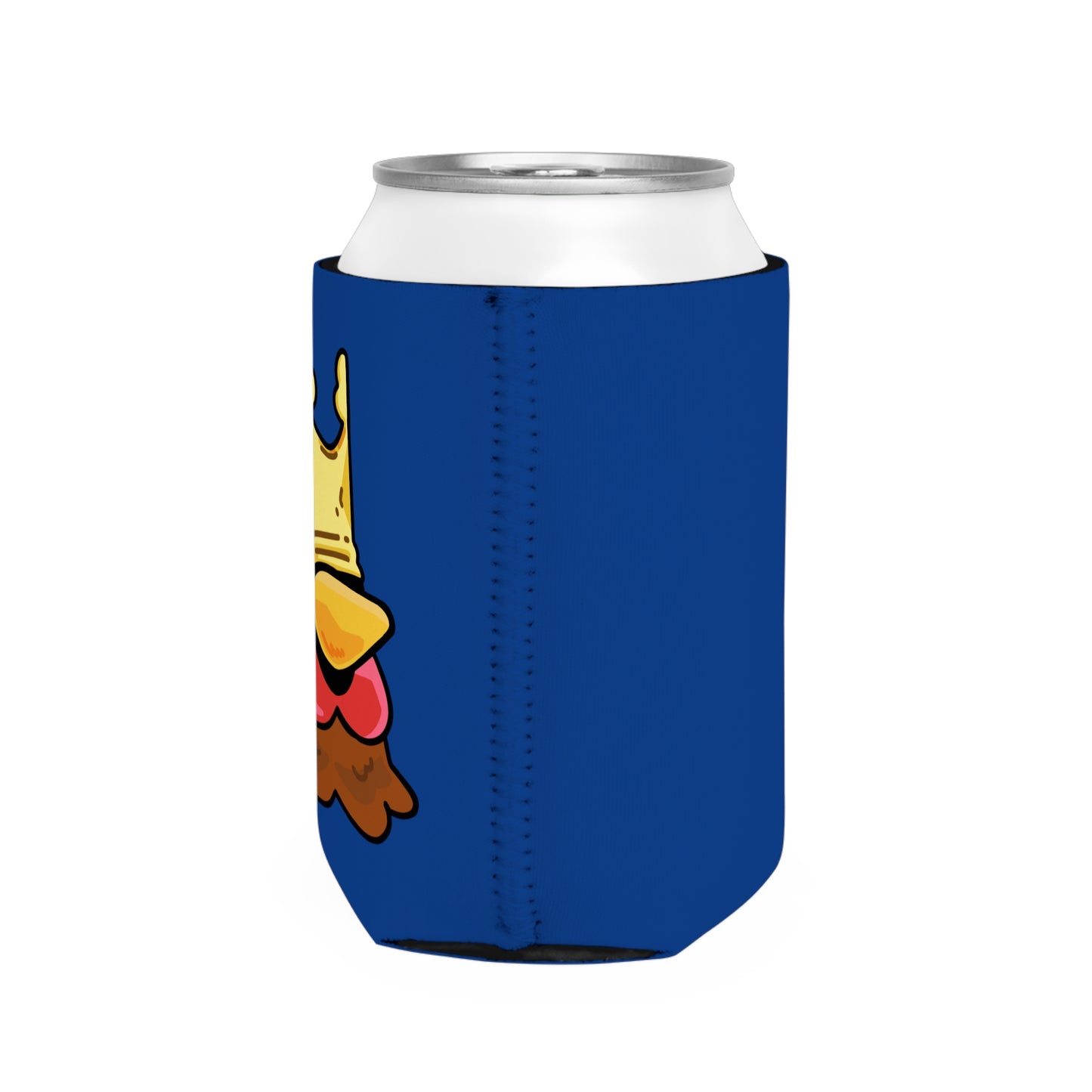 Navy Can Cooler Sleeve Fan Art COQ INU Crown Head 0x420 Black Text by Gravy