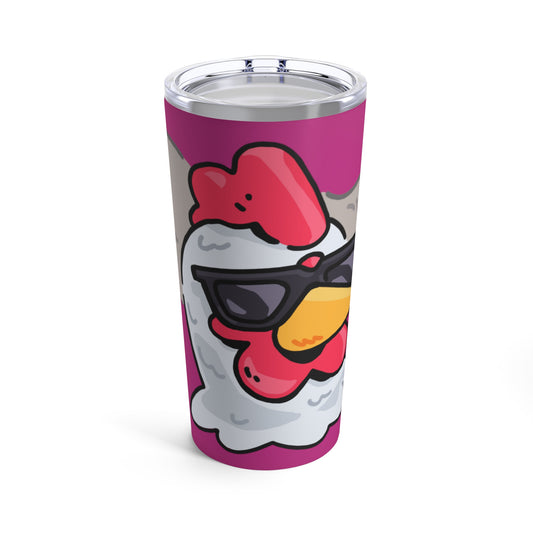 Gravy Fan Art Tumbler 20oz COQ Smokers Head (0x420 Shop) on Hot Pink Background