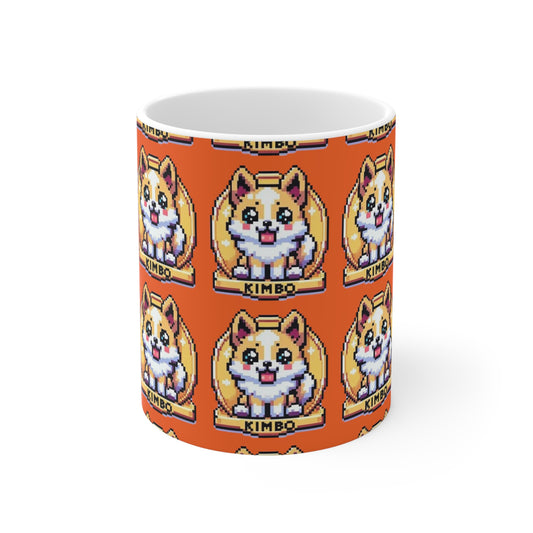 KIMBO Orange Print Ceramic Mug 11oz #KIMBO Gold By Nifty (COQ INU 0x420 shop)