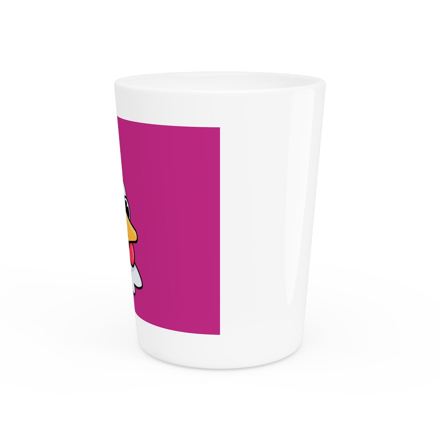 Gravy Fan Art Shot Glass Fan Art COQ Wink Head on Hot Pink background (0x420 INU Store)