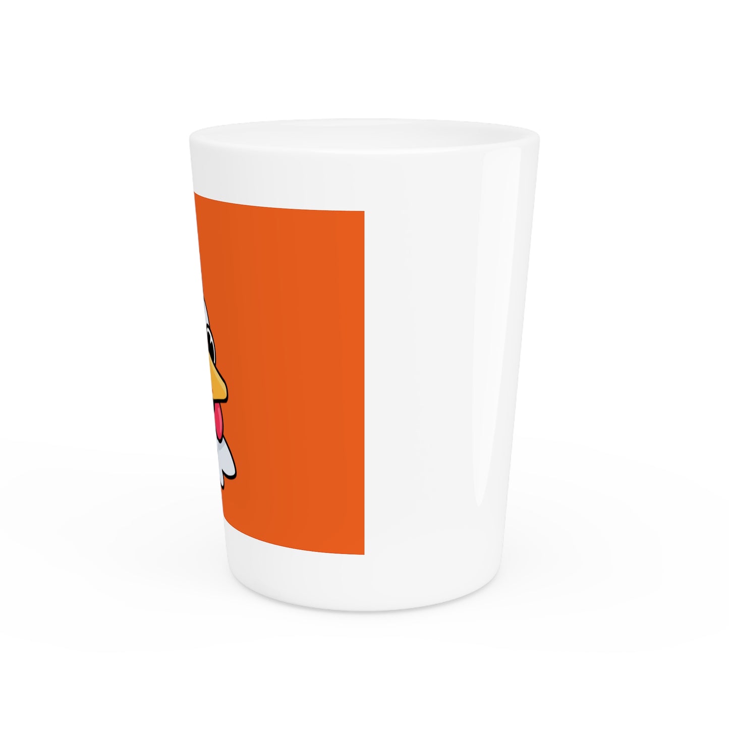 Gravy Fan Art Shot Glass Fan Art COQ Wink Head on Orange background (0x420 INU Store)