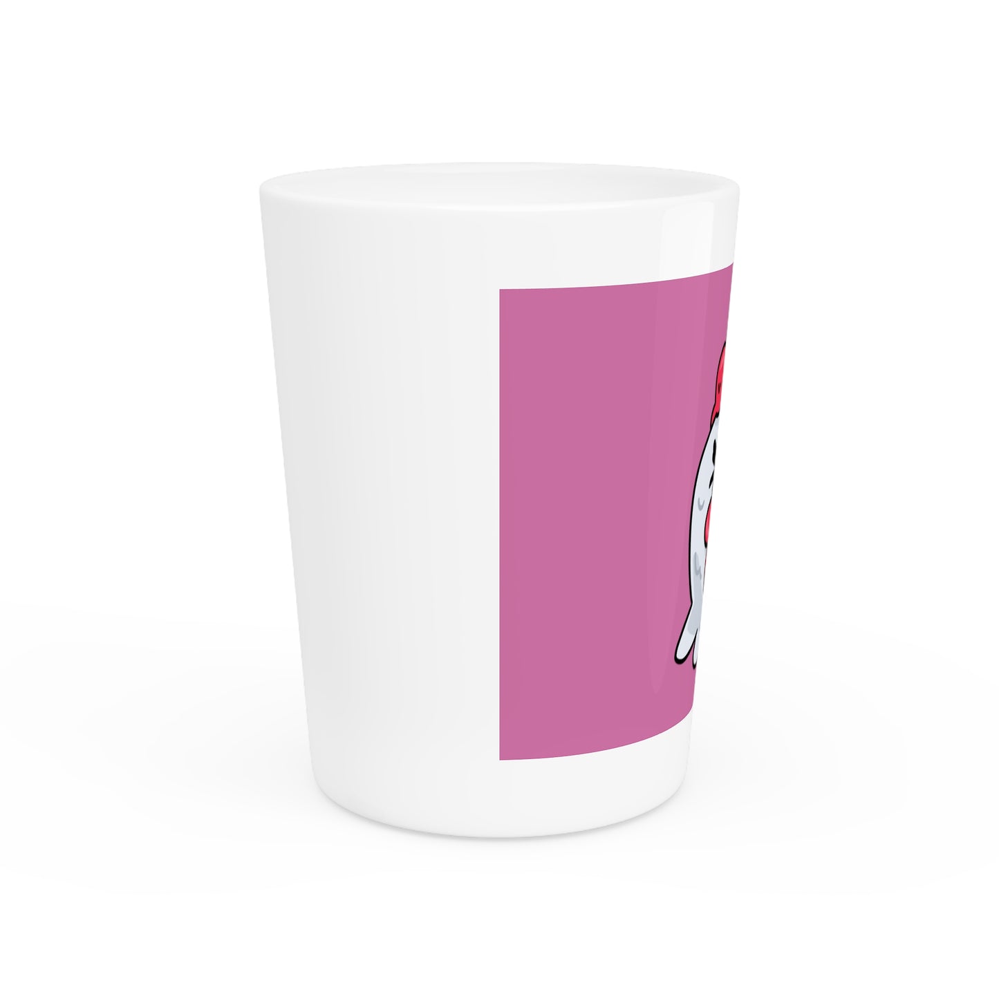 Gravy Fan Art Shot Glass Fan Art COQ Wink Head on Pink background (0x420 INU Store)