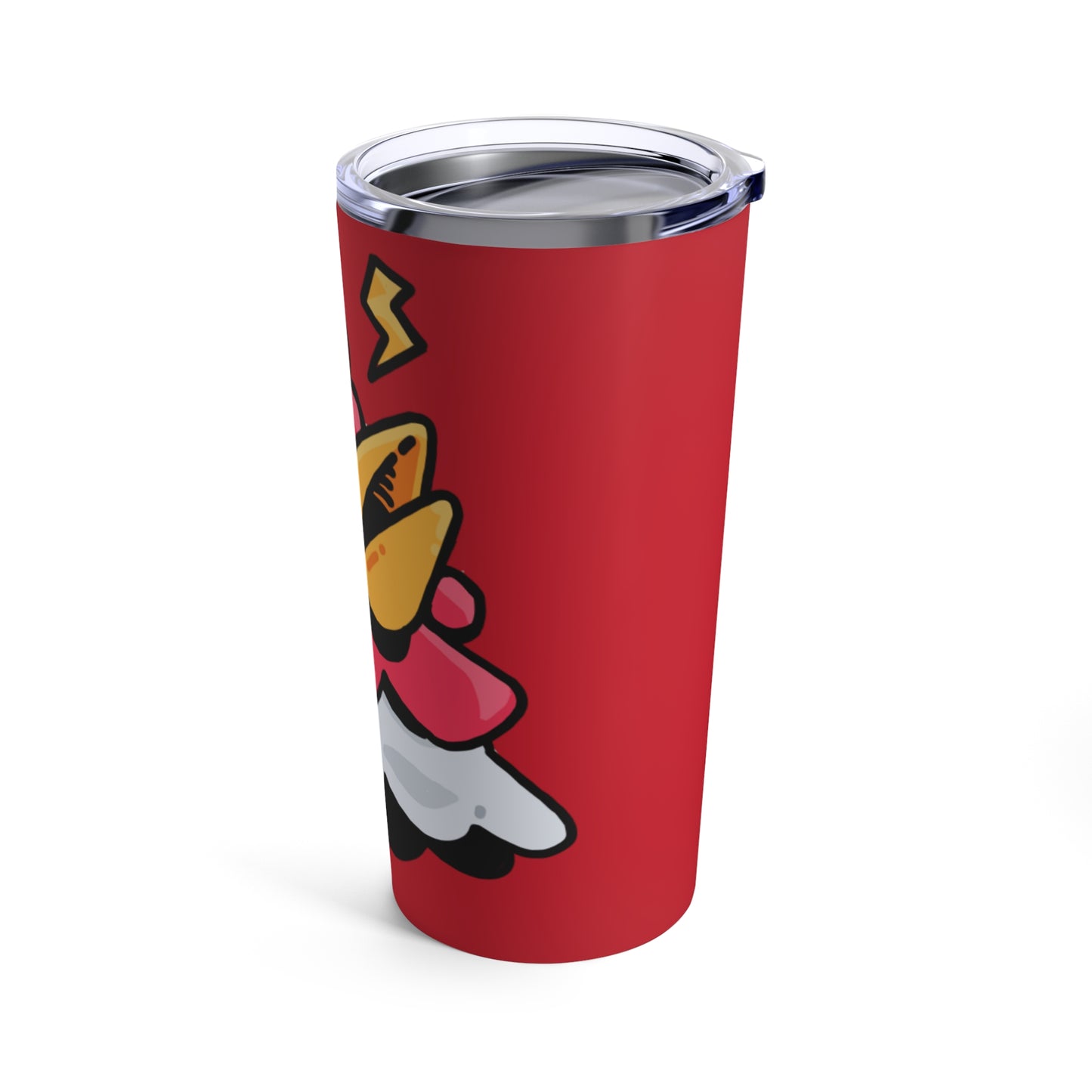 Gravy Fan Art Tumbler 20oz COQ Head Whistle on Red Background, Funny Chicken (Chikn)