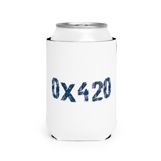 Can Cooler Sleeve Fan Art COQ INU Navy Text by Nifty