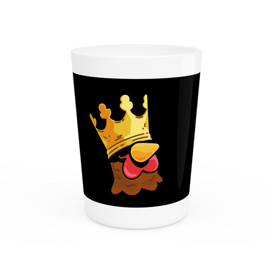 Gravy Fan Art Shot Glass Fan Art COQ Crown Head on Black background (0x420 INU Store)