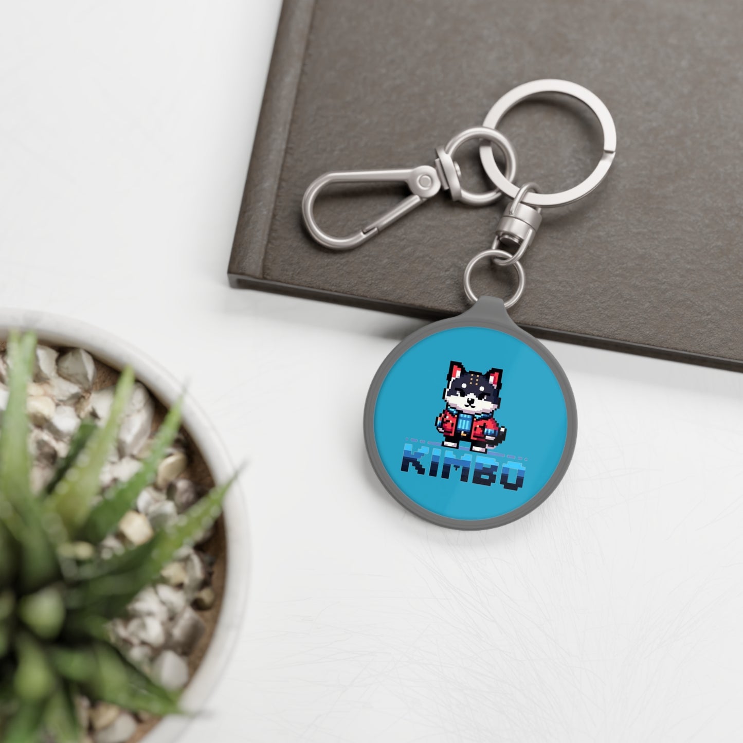 KIMBO Keyring Tag COQ INU 0x420 Turquoise back ground #KIMBO Blue By Nifty