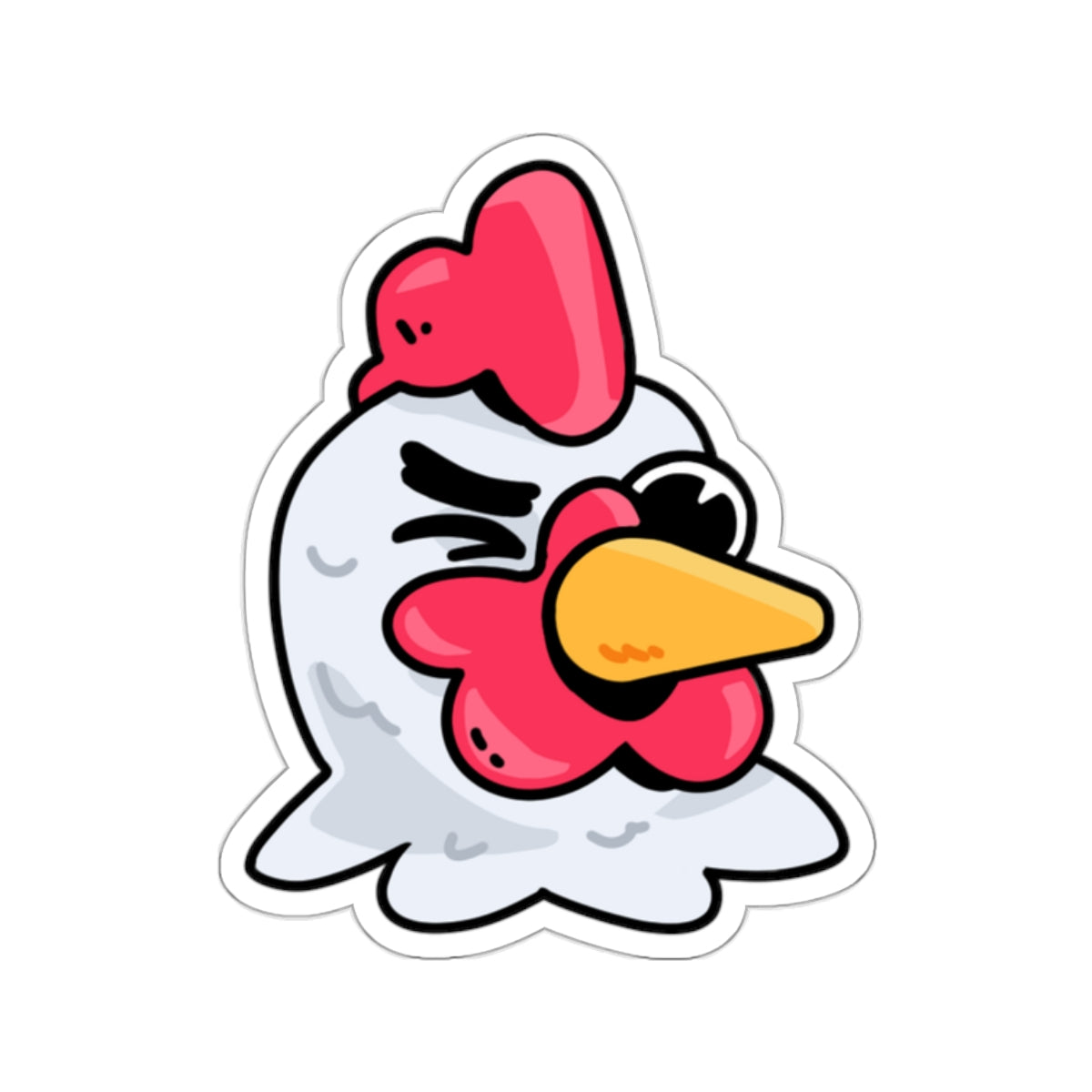 Gravy Fan Art COQ Head Wink Sticker, Funny Chicken (Chikn)