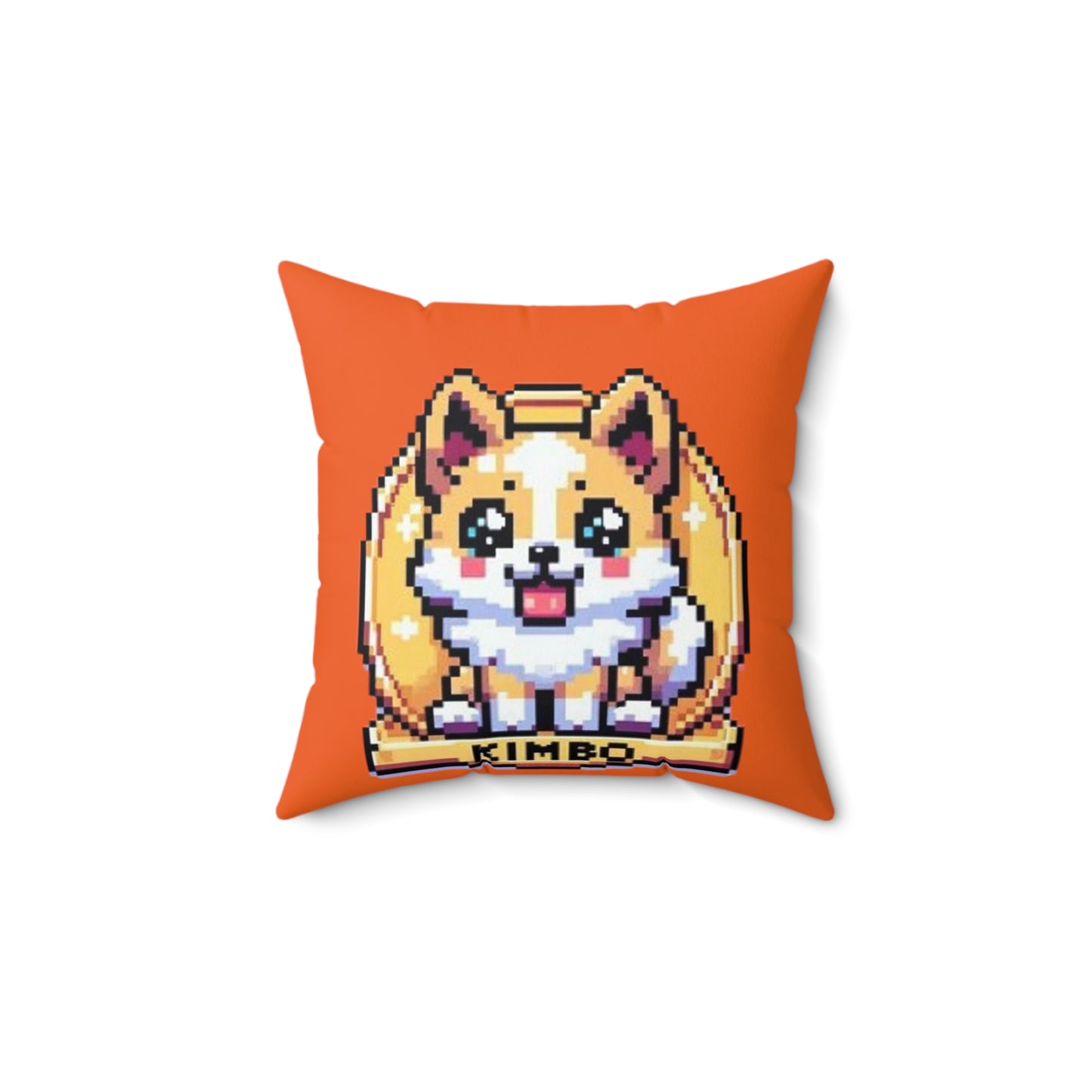 KIMBO Orange Spun Polyester Square Pillow 0x420 INU signature (COQ INU 0x420) #KIMBO Gold By Nifty