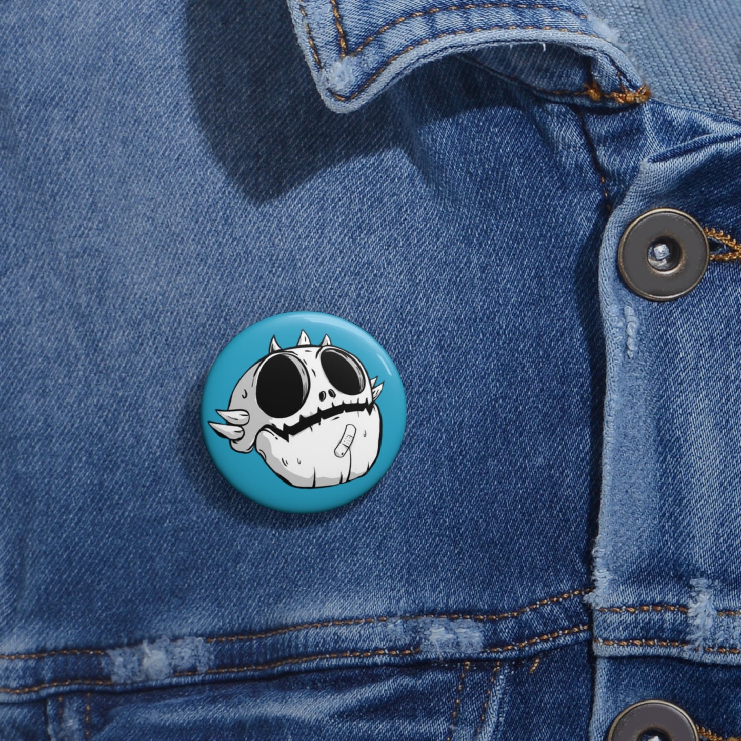 Love Monster Pin Buttons Skully Head