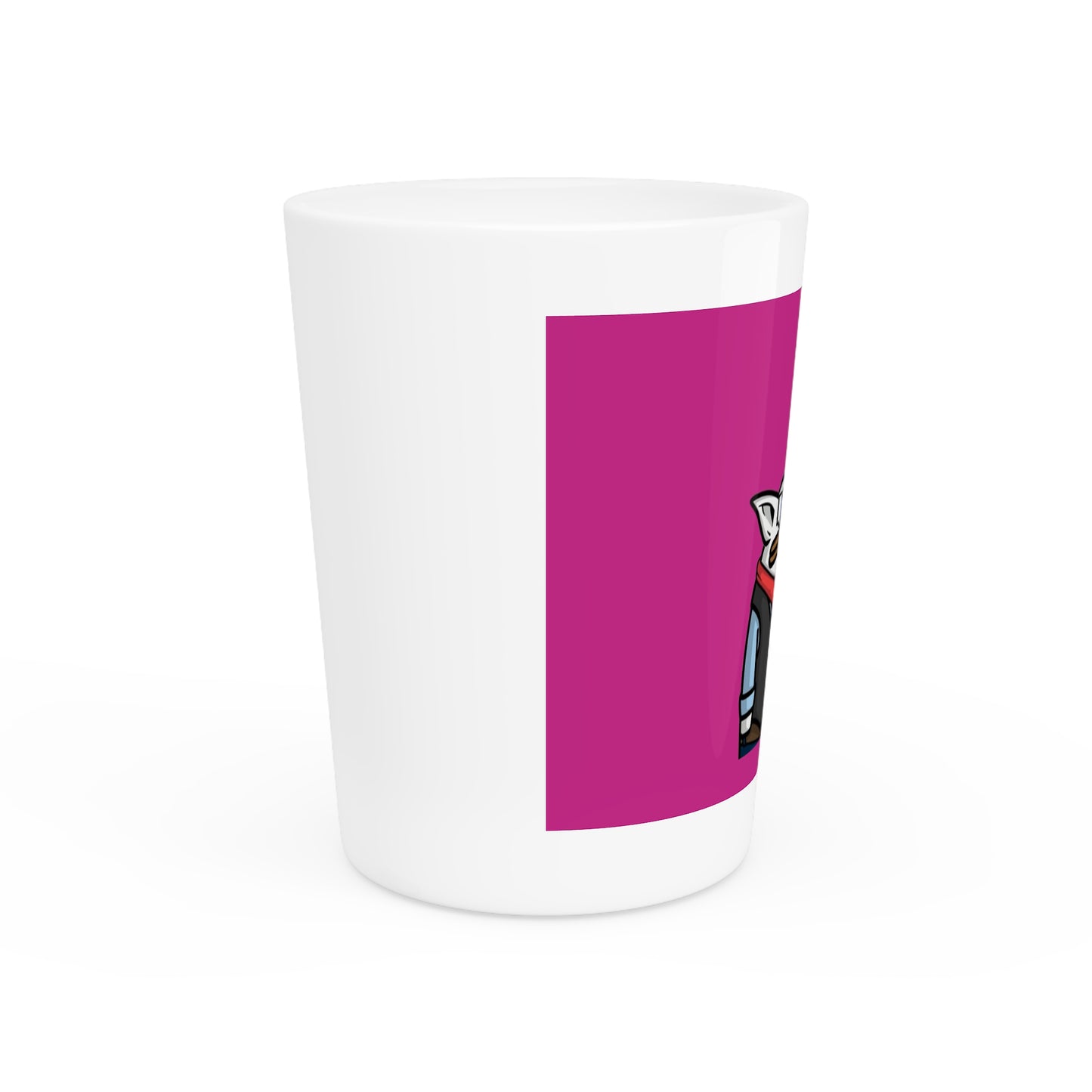 Pepe Portraits Shot Glass on Hot Pink background with Black Numpty Text as signature (0x420 INU Store) # 69 Accessory