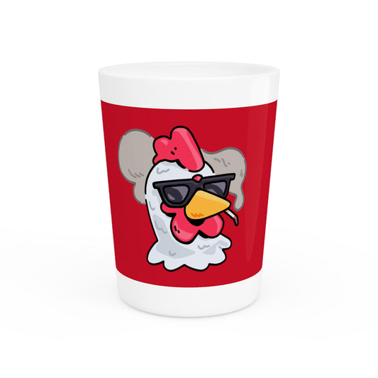 Gravy Fan Art Shot Glass Fan Art COQ Smokers Head on Red background (0x420 INU Store)