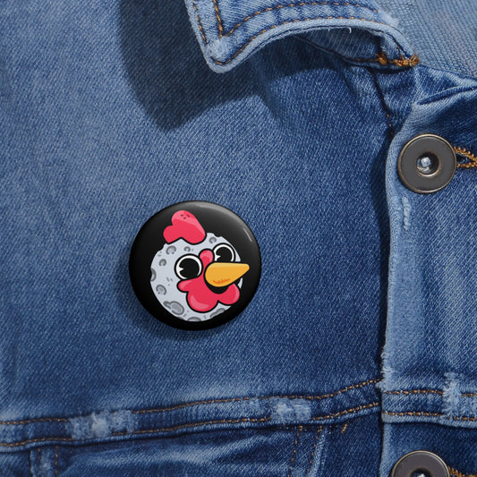 COQ Head Moon Buttons By Gravy #COQ INU Pin, Funny Chicken (Chikn)