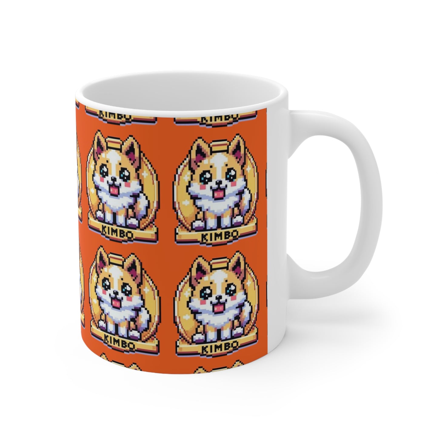 KIMBO Orange Print Ceramic Mug 11oz #KIMBO Gold By Nifty (COQ INU 0x420 shop)