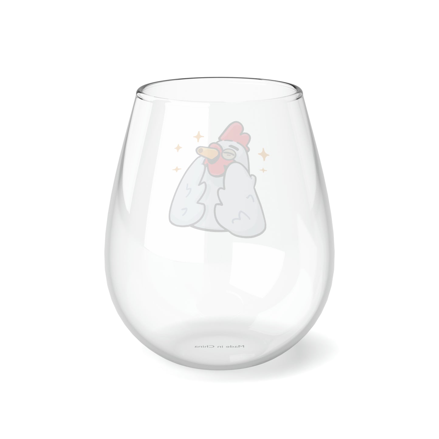 COQ INU Head Stemless Wine Glass, 11.75oz  #Feels Good By Gravy